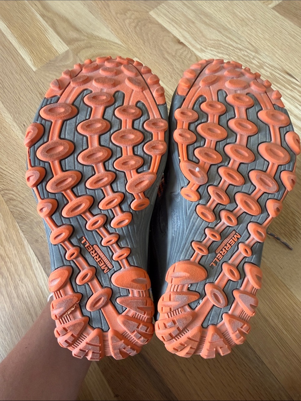 Merrell Kids Gray and Orange Trail Sneakers Hiking Shoes - Picture 10 of 12